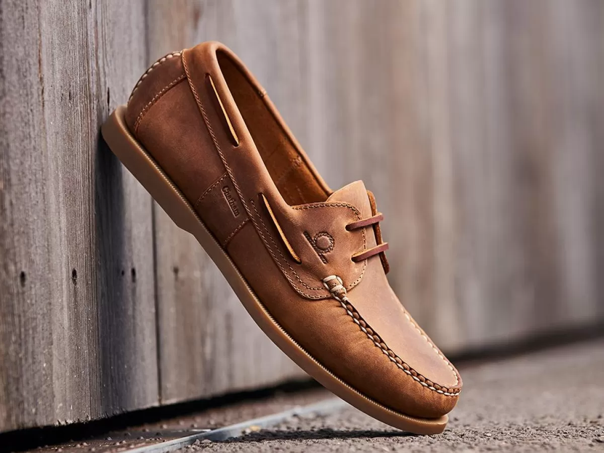 Shop Chatham 40% Off - Ladies Java G2 Leather Sustainable Deck Shoes - Walnut - Size: Uk 4.5 (Eu37.5)