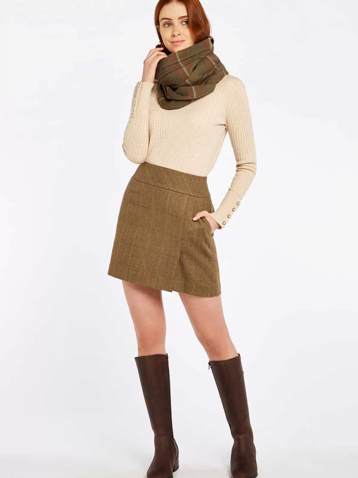 Shop Dubarry 40% Off Bellflower Ladies Tweed Skirt - Elm 40% Off Elm