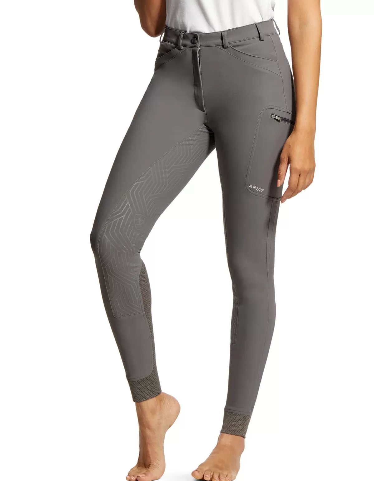 Best Sale Ariat 50% Off - Triton Grip Knee Patch Breeches – Womens - Plum Grey