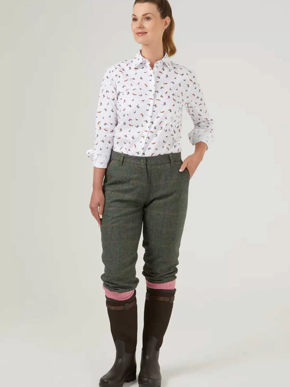 Shop Alan Paine 50% Off Combrook Ladies Tweed Breeks - Spruce - Size: Uk 14