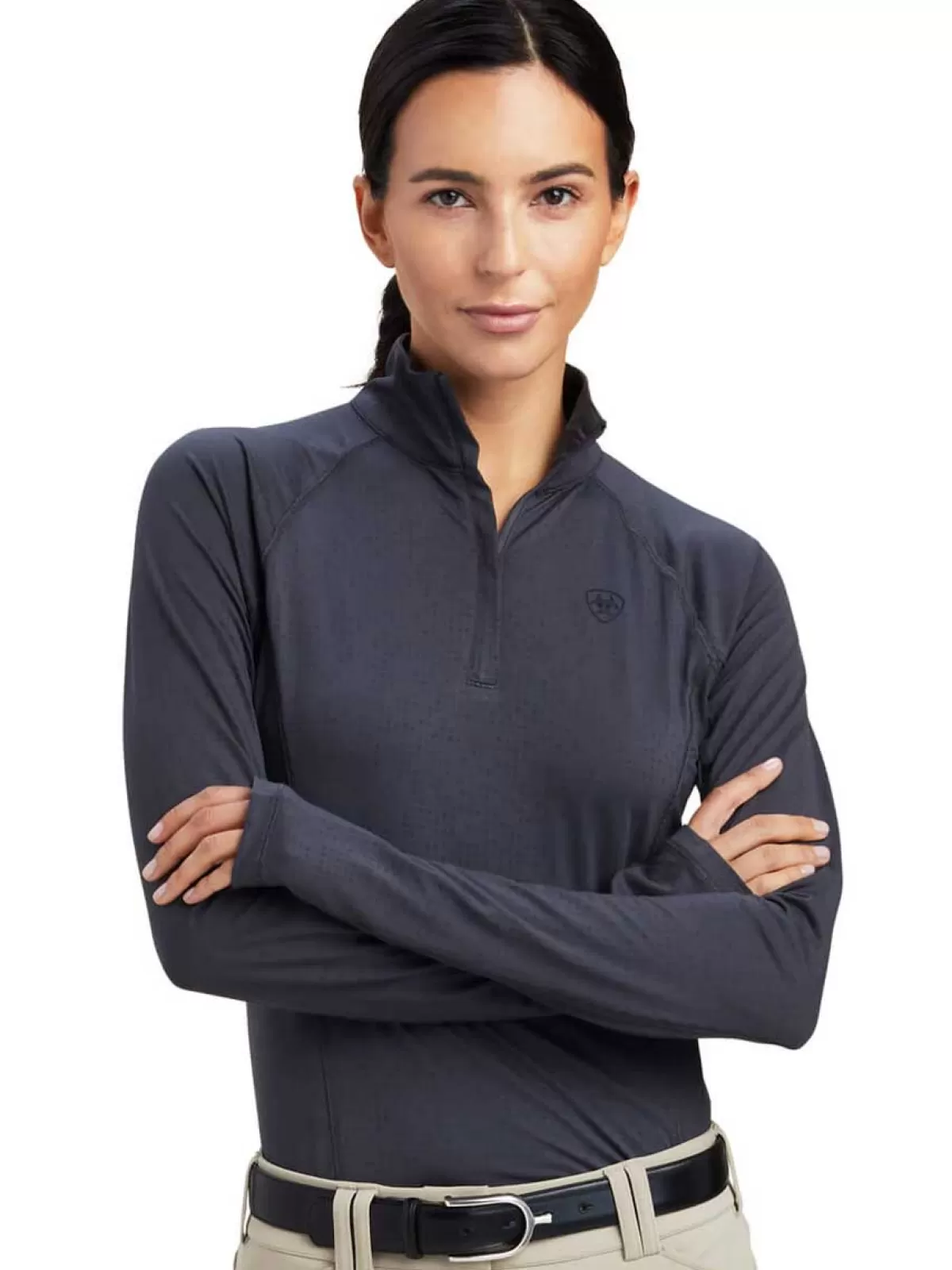 Flash Sale Ariat 50% Off Lumina Lowell 1/4 Zip Baselayer - Womens - Ebony 50% Off Ebony