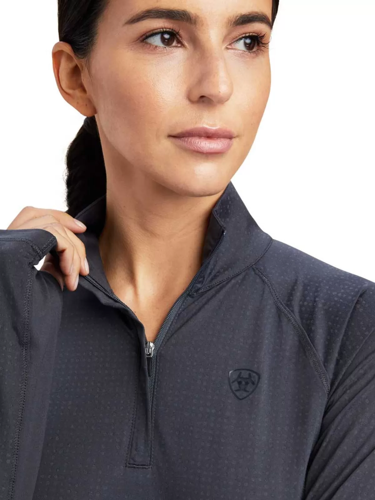 Flash Sale Ariat 50% Off Lumina Lowell 1/4 Zip Baselayer - Womens - Ebony 50% Off Ebony