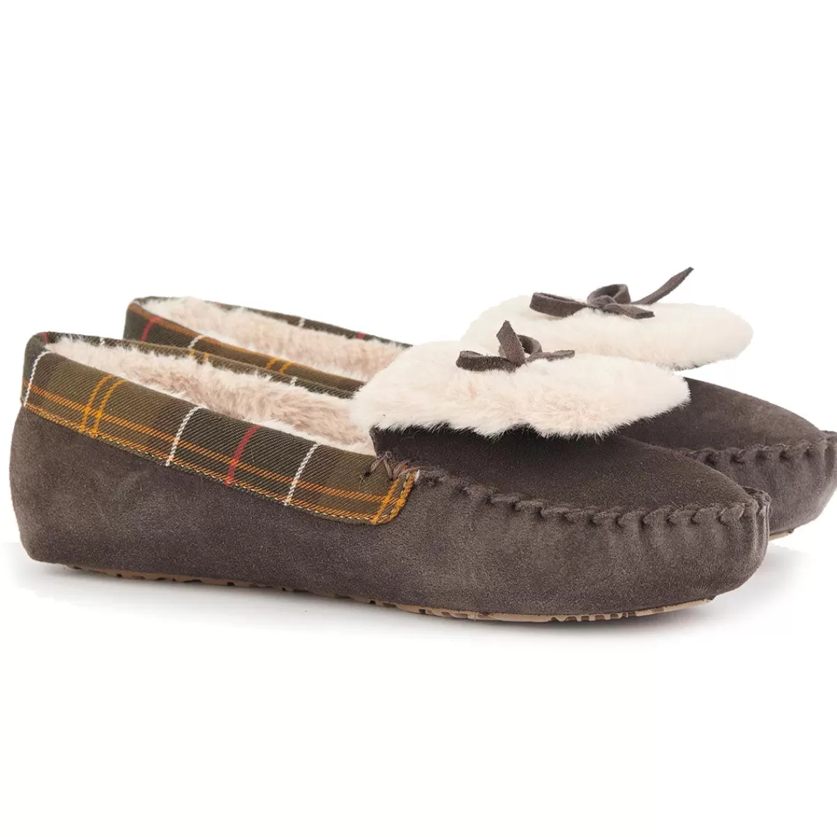New Barbour 50% Off Darcie Slippers - Ladies - Choco Suede - Size: Uk 4 (Eu 37)
