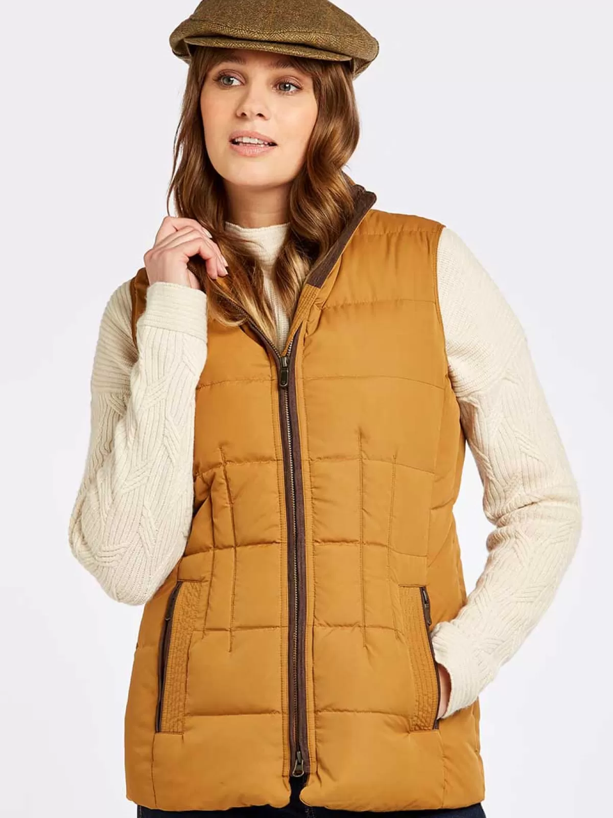 Cheap Dubarry 60% Off Spiddal Quilted Ladies Gilet - Amber - Size: Uk 8
