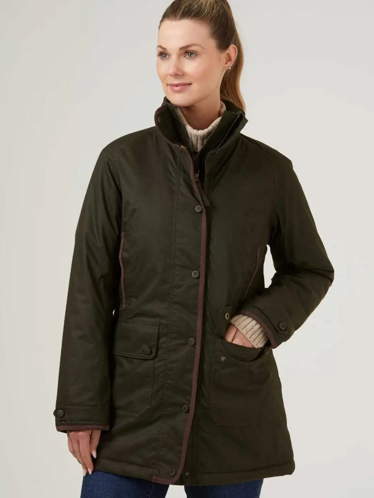 Shop Alan Paine Fernley Weekend Coat - Ladies Waterproof - Woodland Alan Paine Fernley Weekend Coat Ladies Waterproof Woodland