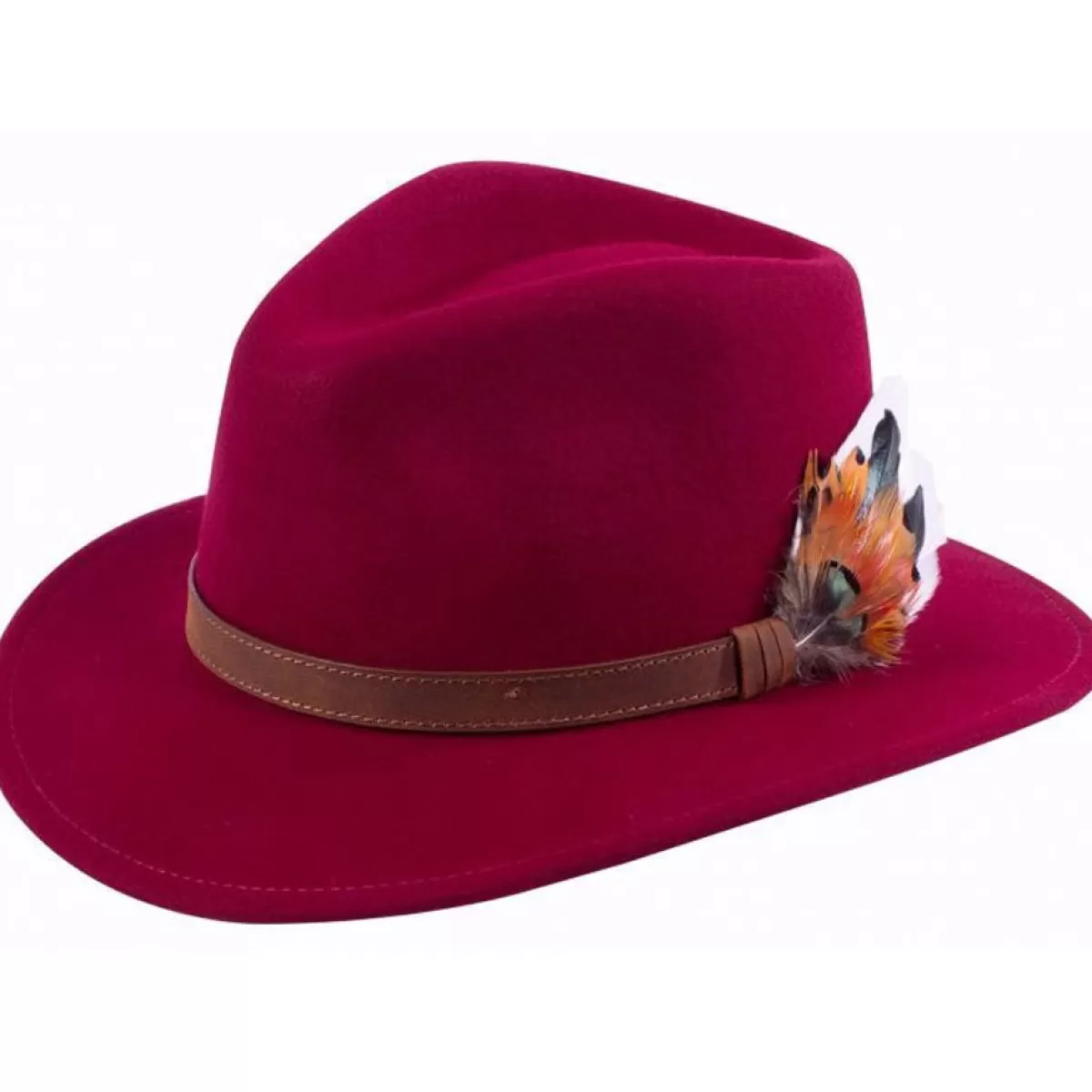 New Alan Paine Richmond Fedora Hat Wine