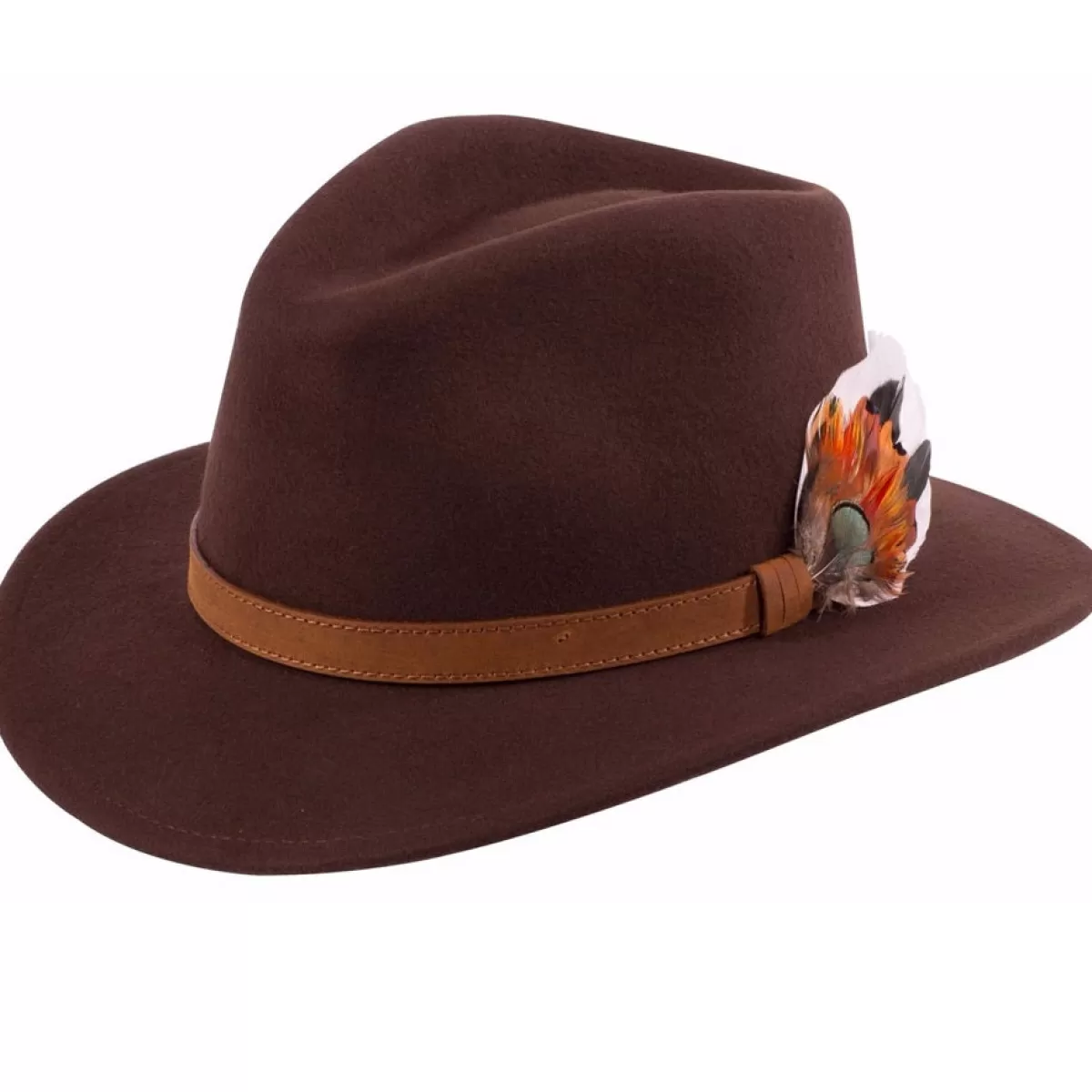 Fashion Alan Paine Richmond Fedora Hat Brown