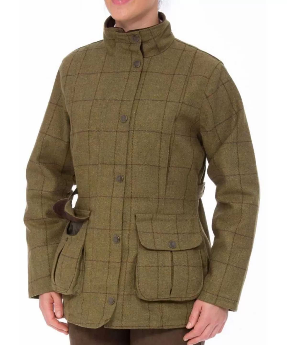 Shop Alan Paine Rutland Shooting Coat - Ladies Tweed Waterproof - Lichen