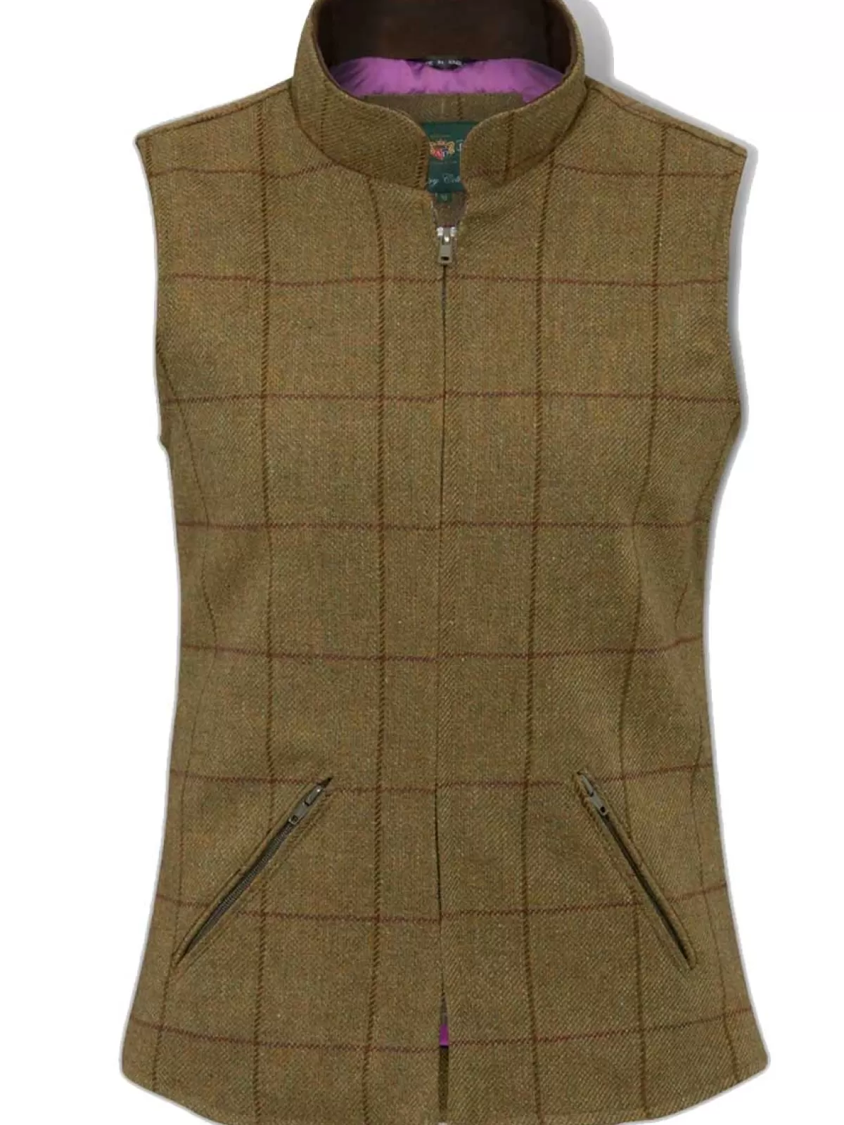 Clearance Alan Paine Rutland Shooting Waistcoat - Ladies Waterproof Tweed - Lichen