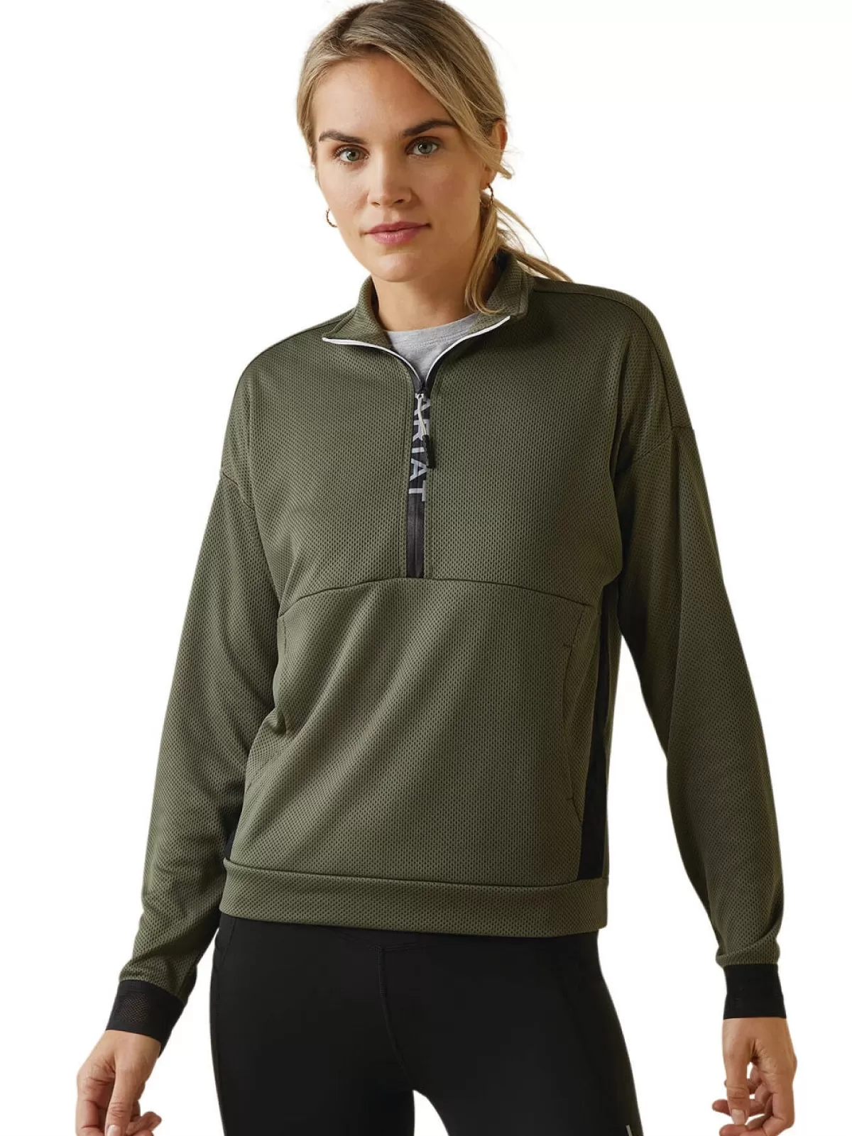 Outlet Ariat Breathe 1/2 Zip Sweatshirt - Womens Beetle