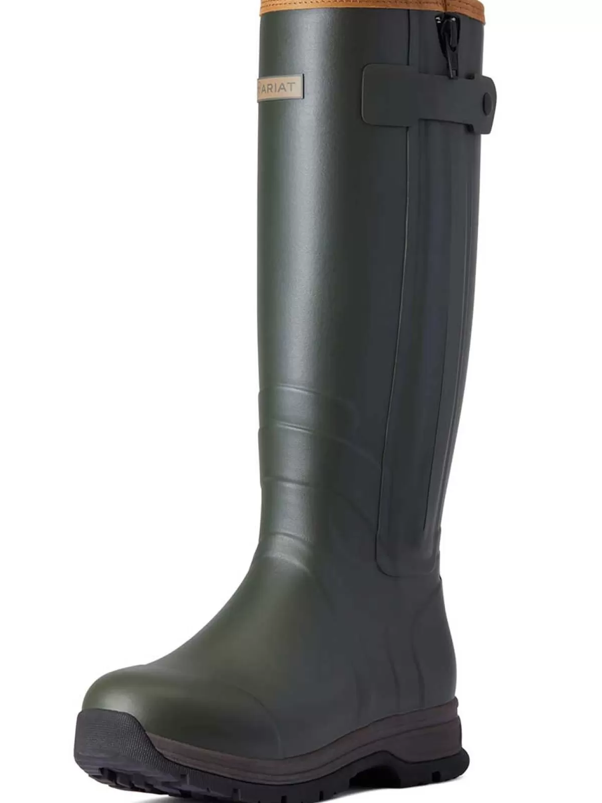 Shop Ariat Burford Wellies - Womens Neoprene Insulated Full Zip Boots - Olive