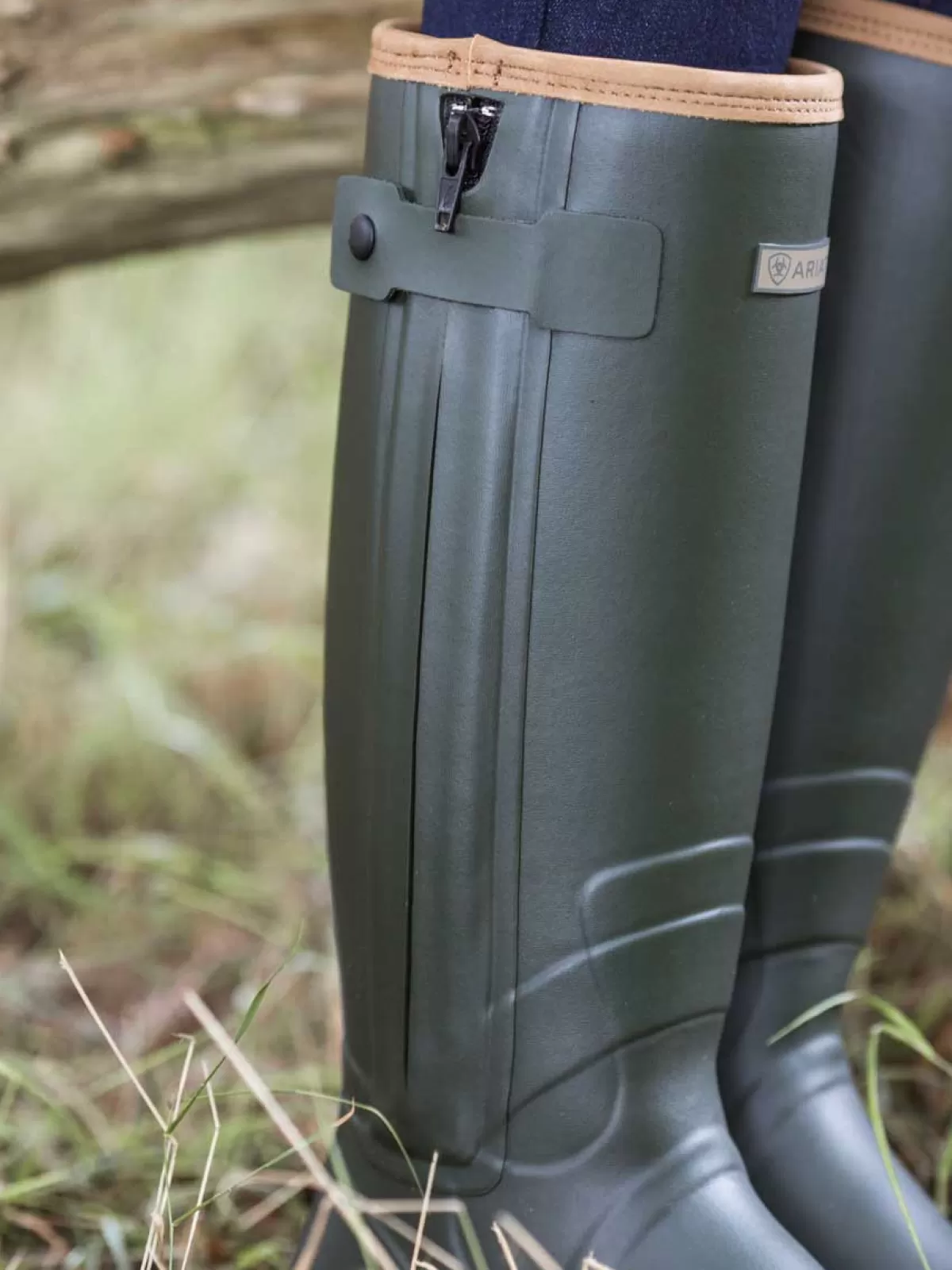 Shop Ariat Burford Wellies - Womens Neoprene Insulated Full Zip Boots - Olive