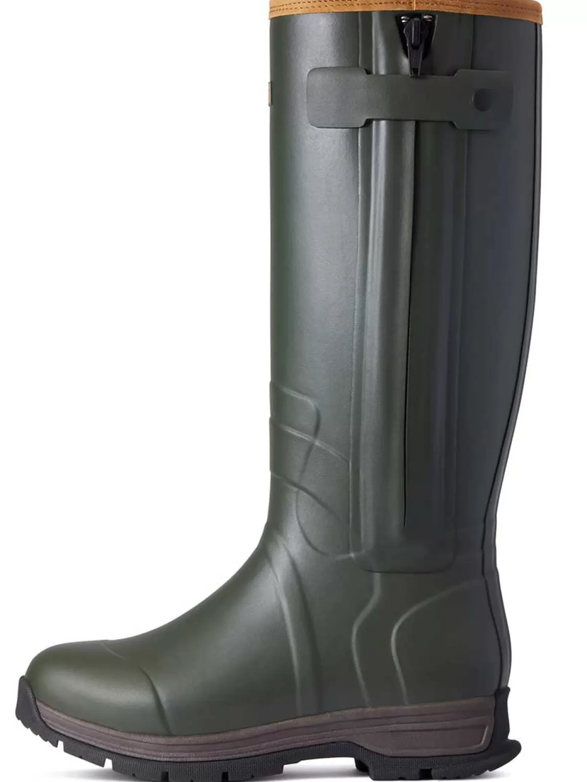 Shop Ariat Burford Wellies - Womens Neoprene Insulated Full Zip Boots - Olive