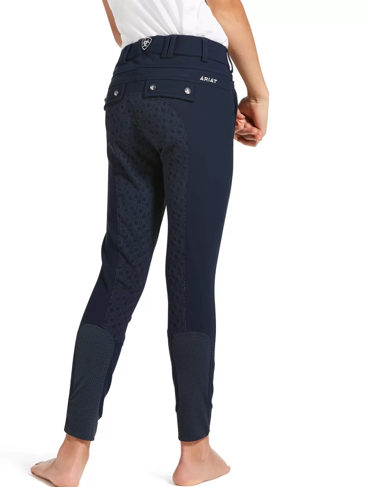 Flash Sale Ariat Kids Tri Factor Grip Full Seat Breeches - Navy Ariat Kids Tri Factor Grip Full Seat Breeches Navy