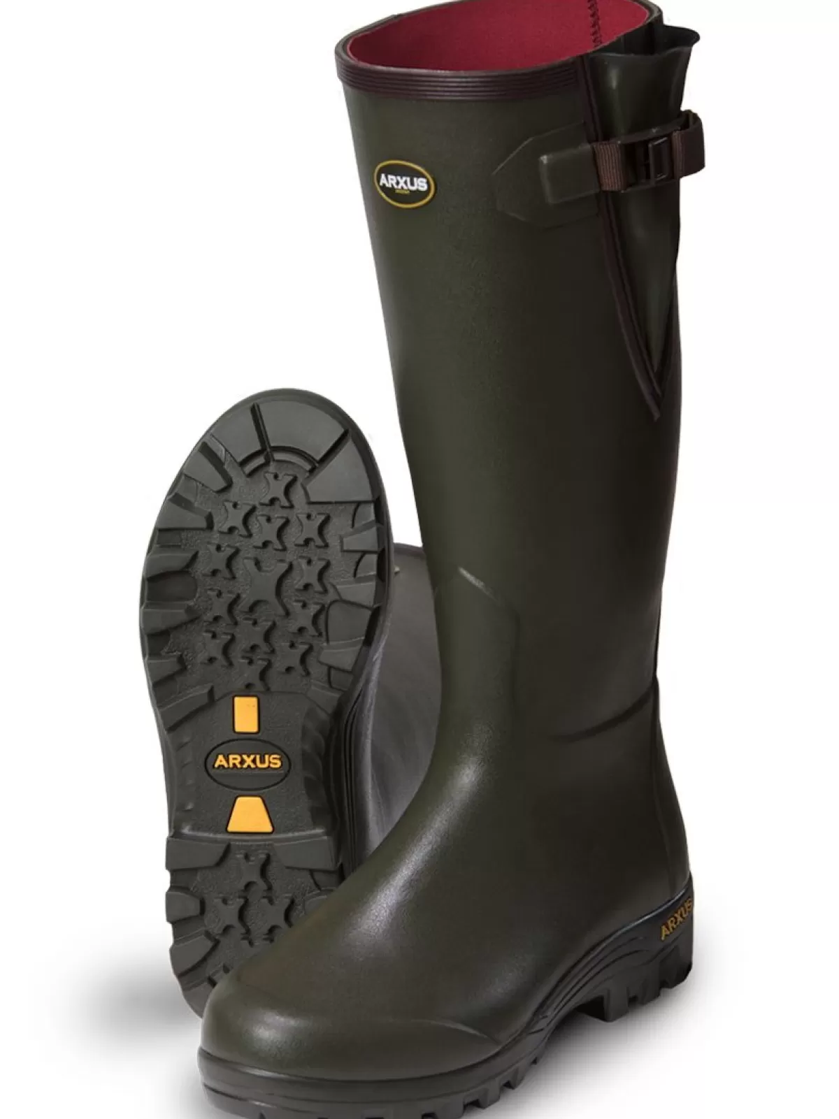 Shop Arxus Pioneer Nord Wellington Boots - Neoprene Side Adjustable - Dark Olive