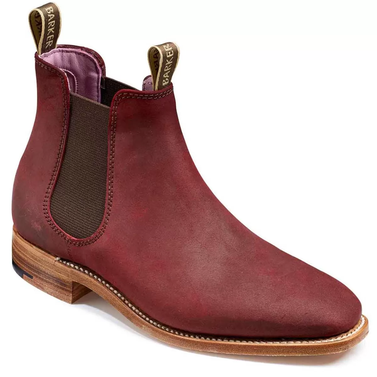 Fashion Barker Shoes Barker Gina Boots - Ladies Chelsea Plum Waxy Suede