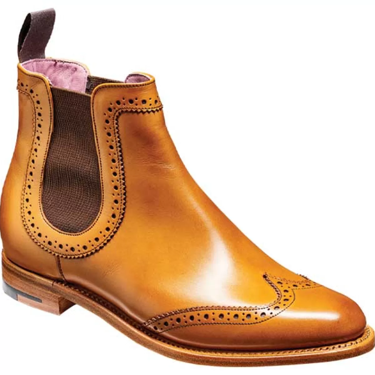 Best Sale Barker Shoes Barker Sabrina Boots - Ladies Chelsea Brogue - Cedar Calf