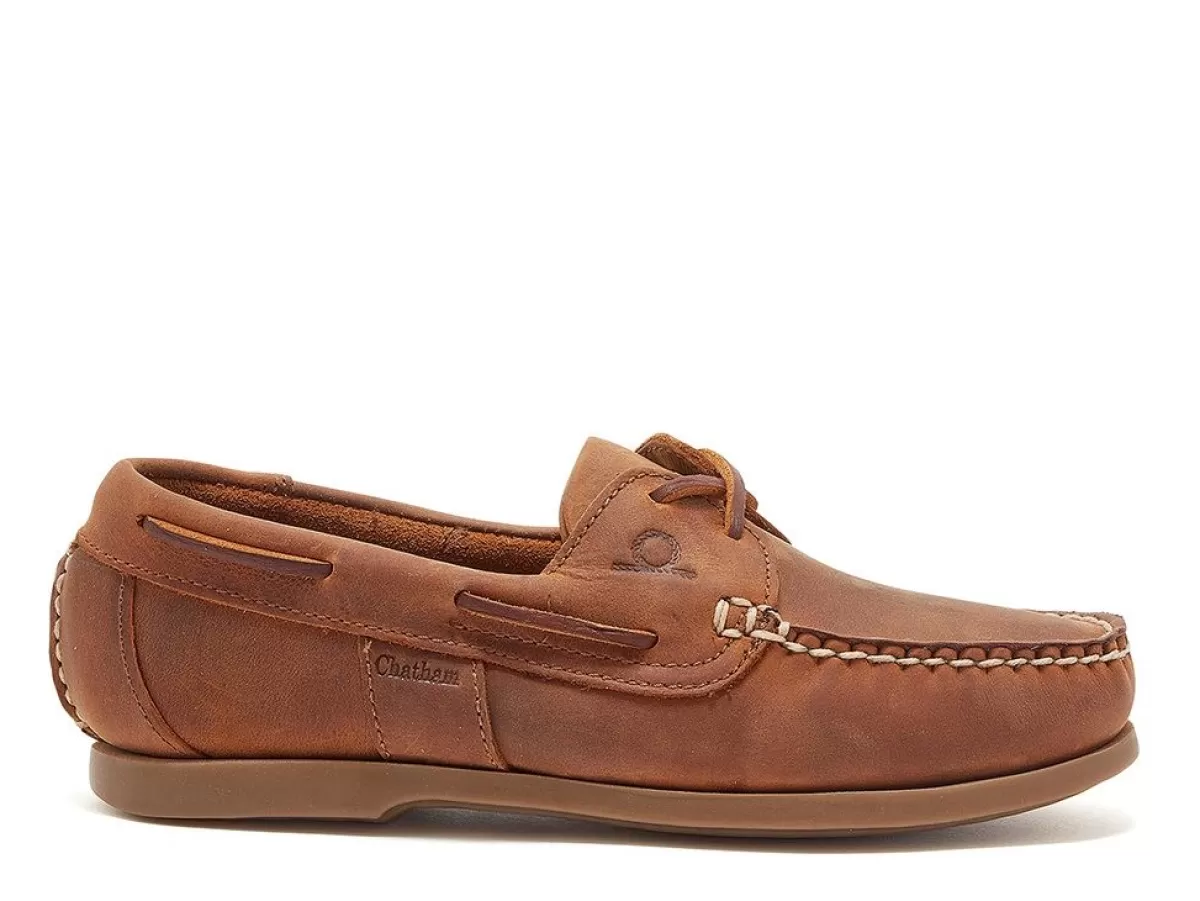 Store Chatham Ladies Java G2 Leather Sustainable Deck Shoes - Walnut