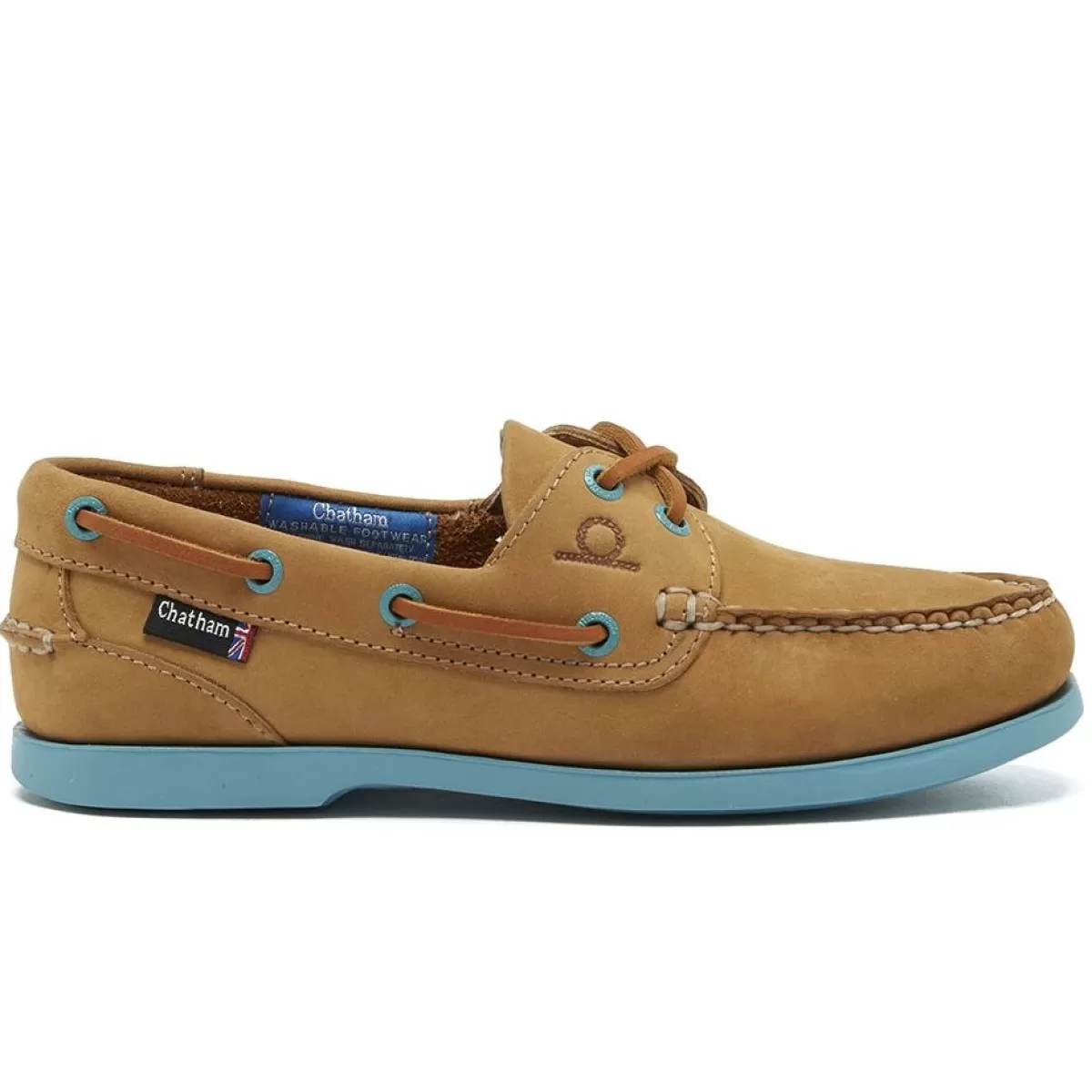 Discount Chatham Ladies Pippa Ii G2 Leather Boat Shoes Tan/Turquoise