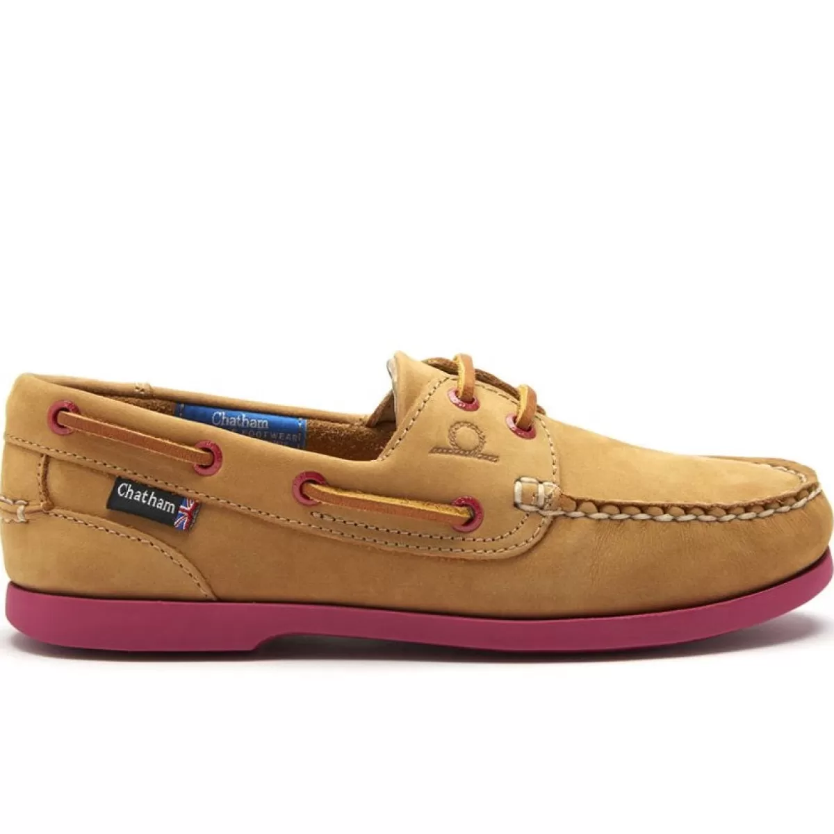 Shop Chatham Ladies Pippa Ii G2 Leather Boat Shoes Tan/Pink