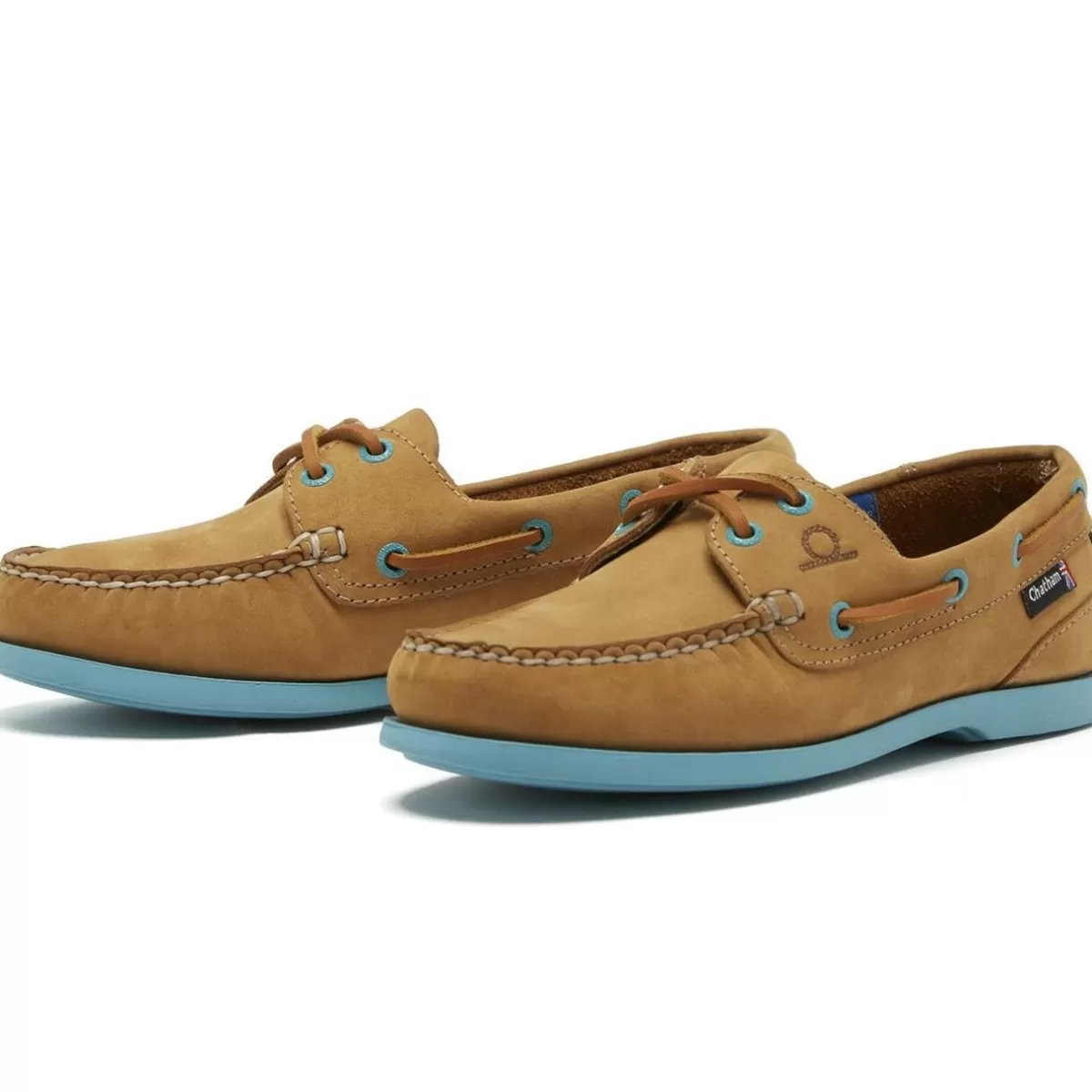 Discount Chatham Ladies Pippa Ii G2 Leather Boat Shoes Tan/Turquoise