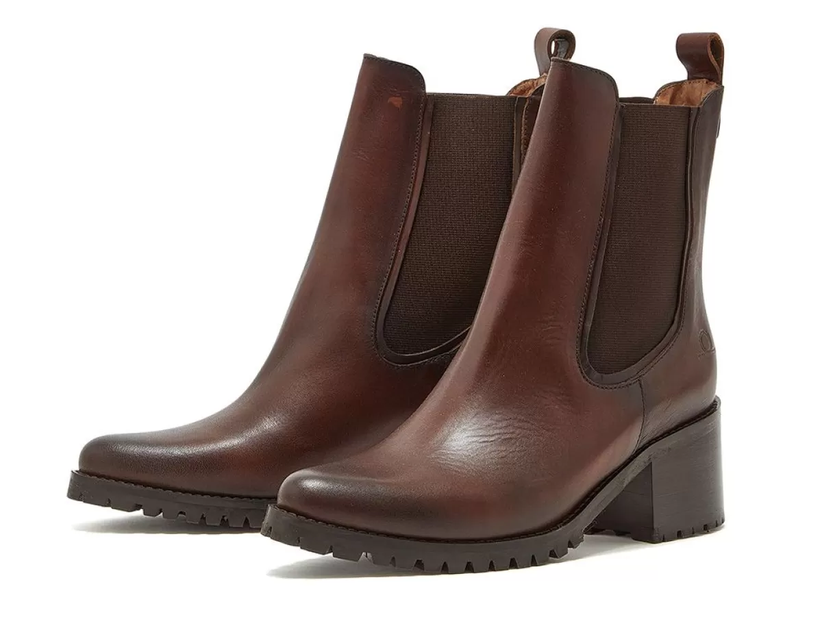 Hot Chatham Ladies Vyne Heeled Chelsea Boots Dark Brown