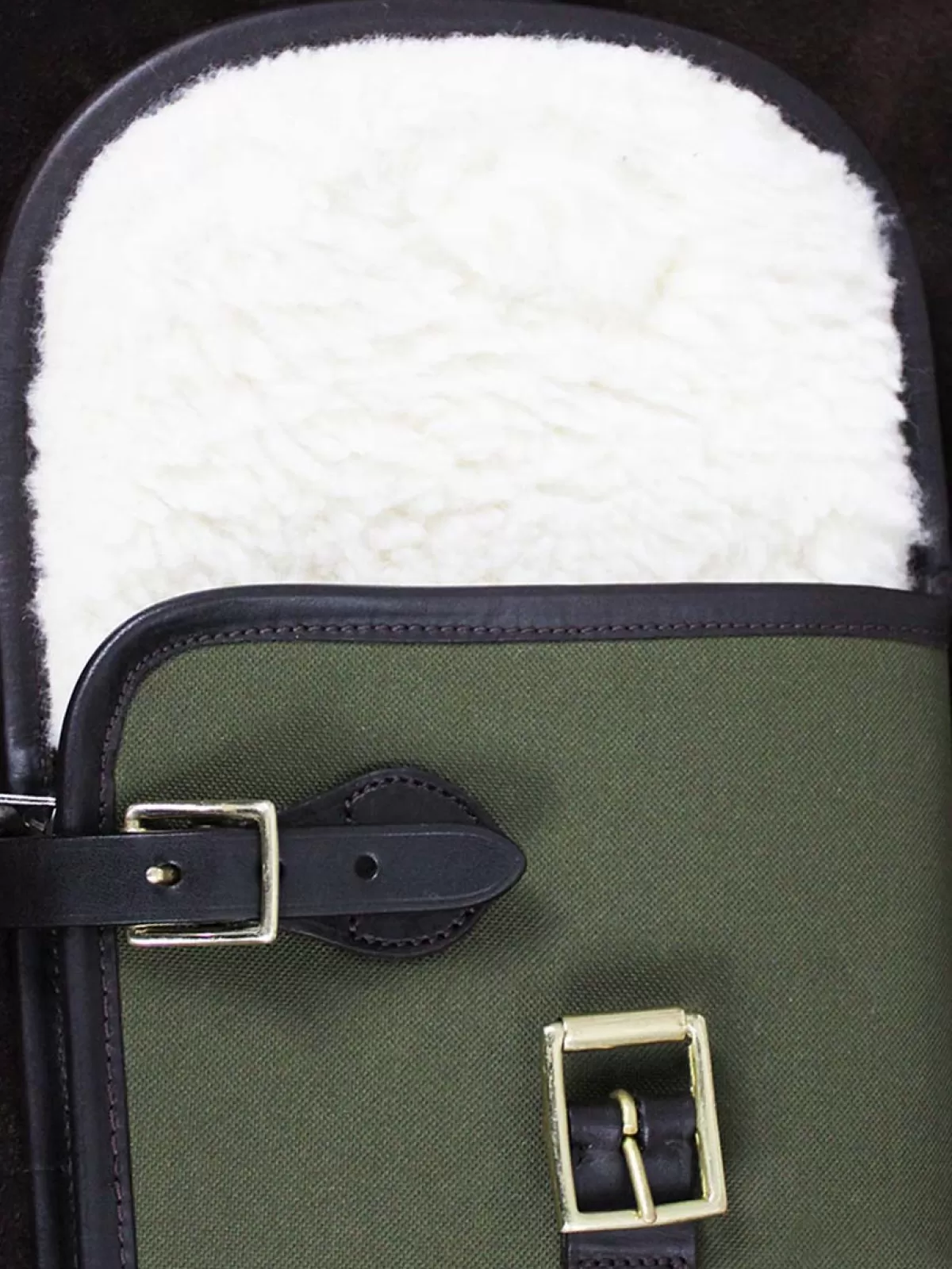 New Coleman Baines Canvas & Leather Shotgun Slip With Flap, Zip & Buckle - Green