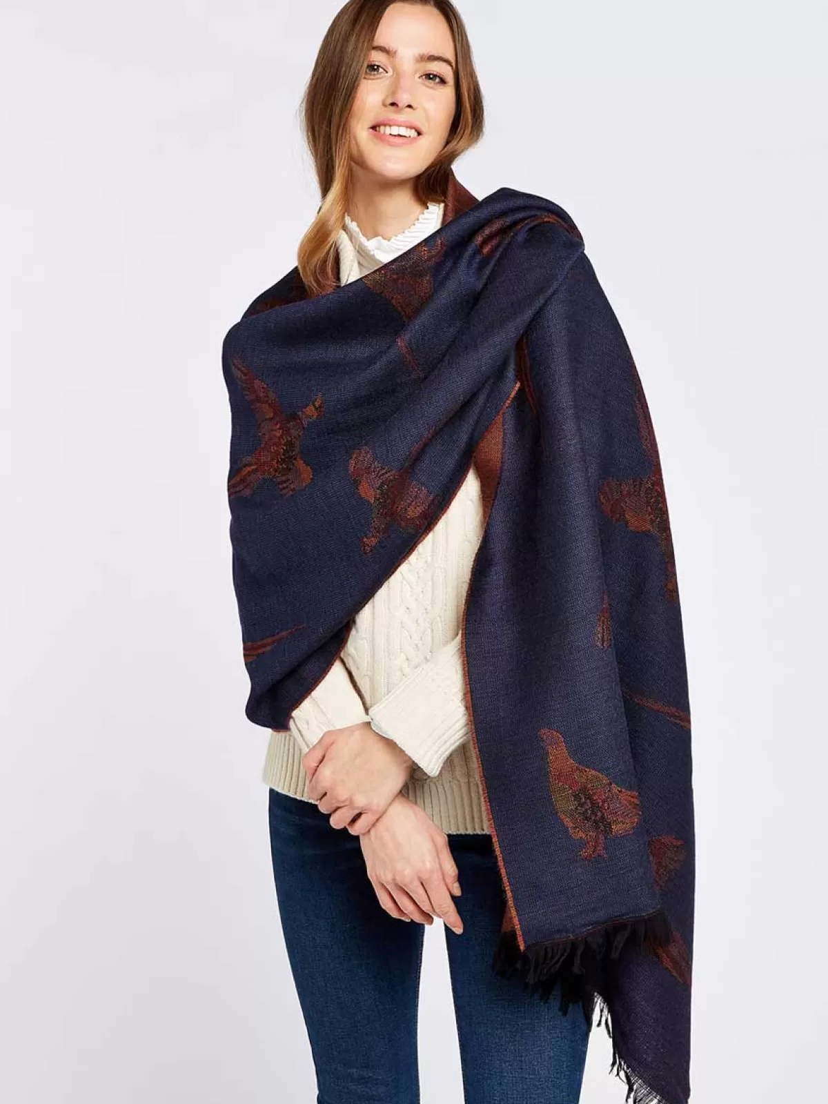 Hot Dubarry Birchdale Ladies Wool Stole Midnight Navy