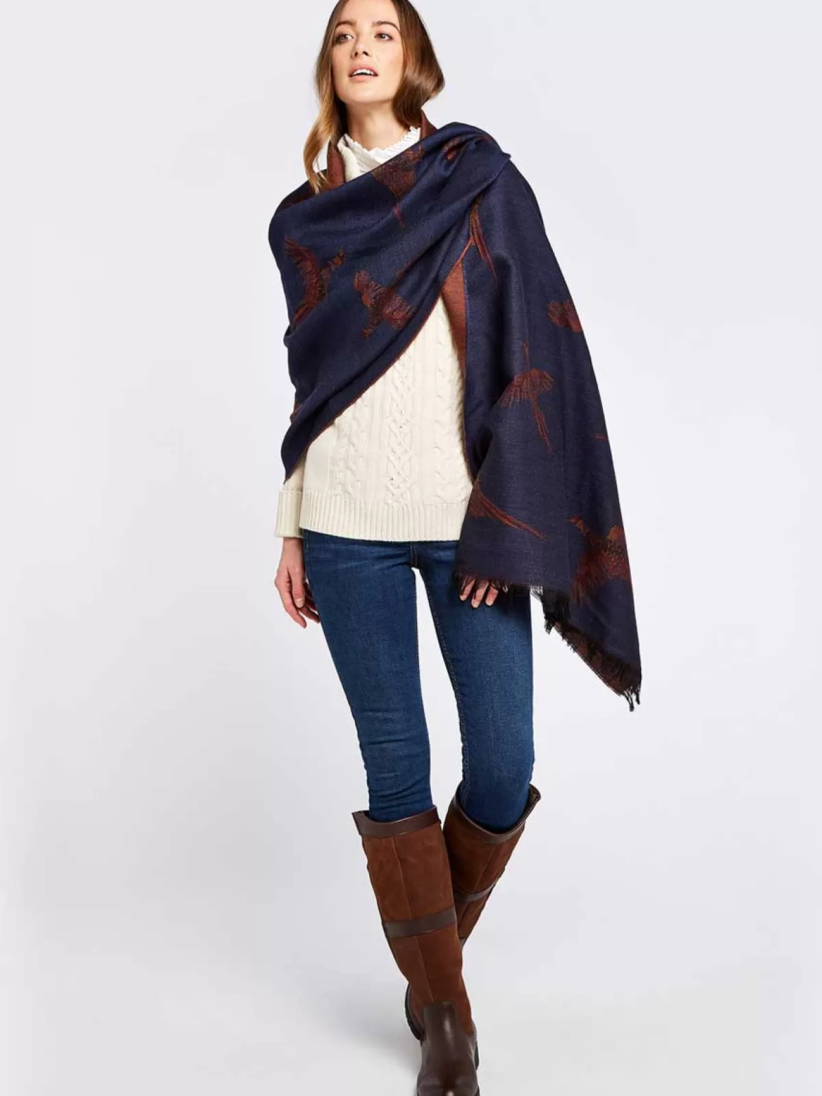 Hot Dubarry Birchdale Ladies Wool Stole Midnight Navy