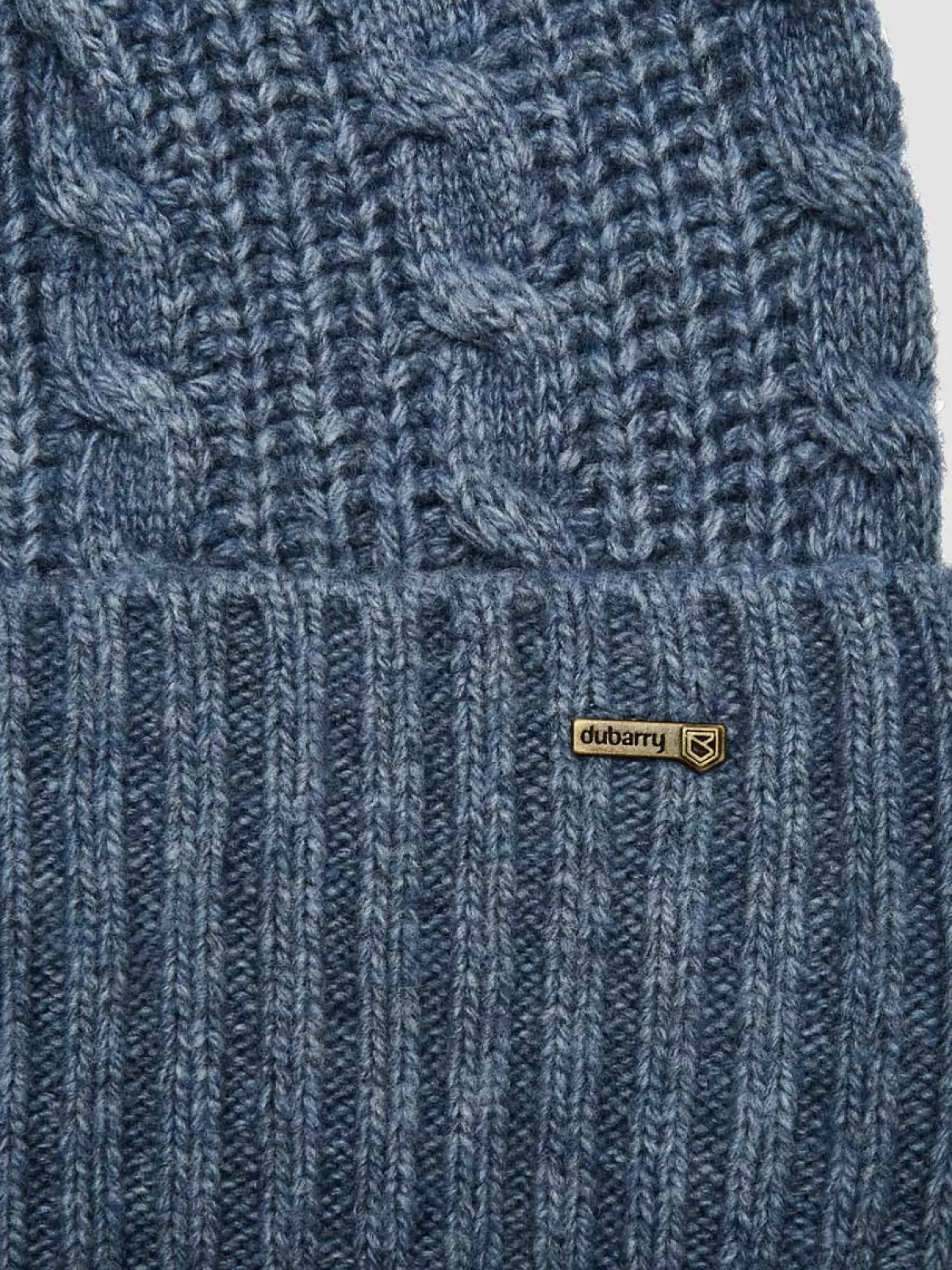 Cheap Dubarry Bruff Knitted Bobble Hat Slate Blue