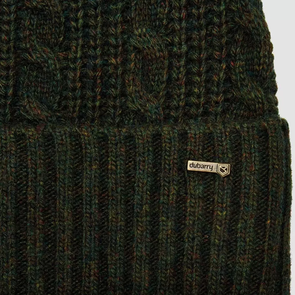 Discount Dubarry Bruff Knitted Bobble Hat Olive