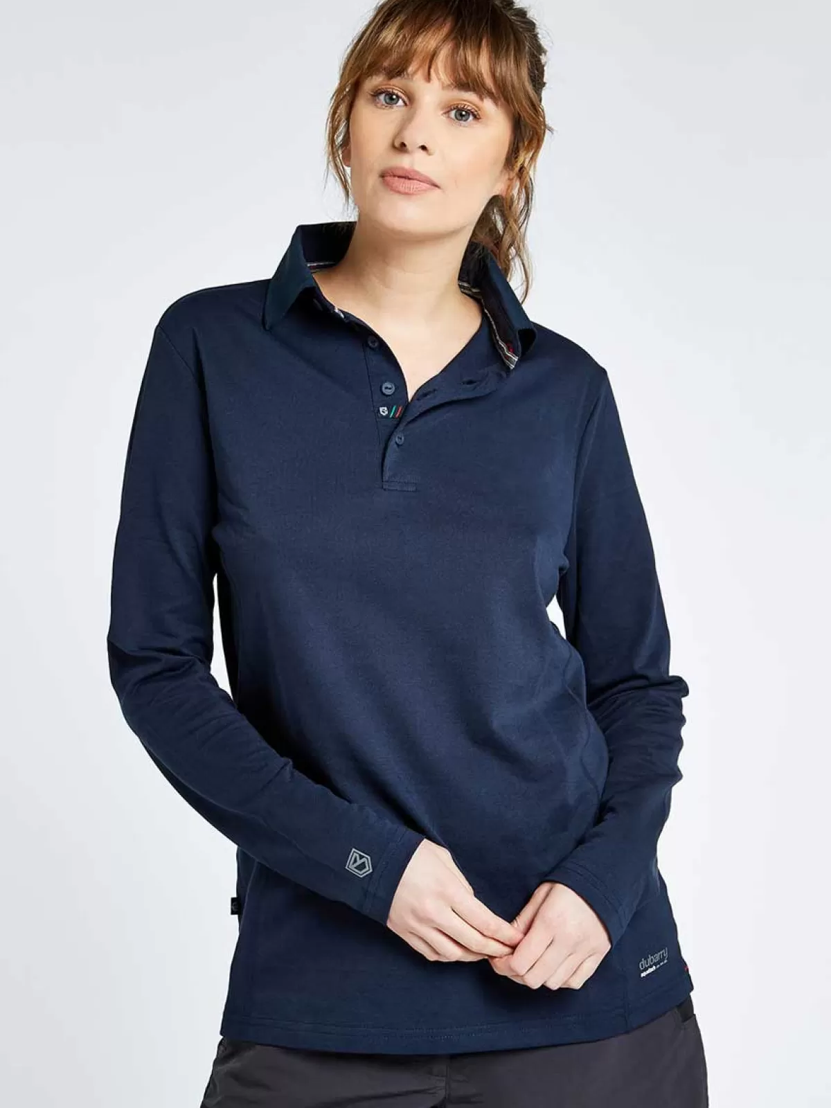 New Dubarry Freshford Unisex Long-Sleeved Technical Polo Navy