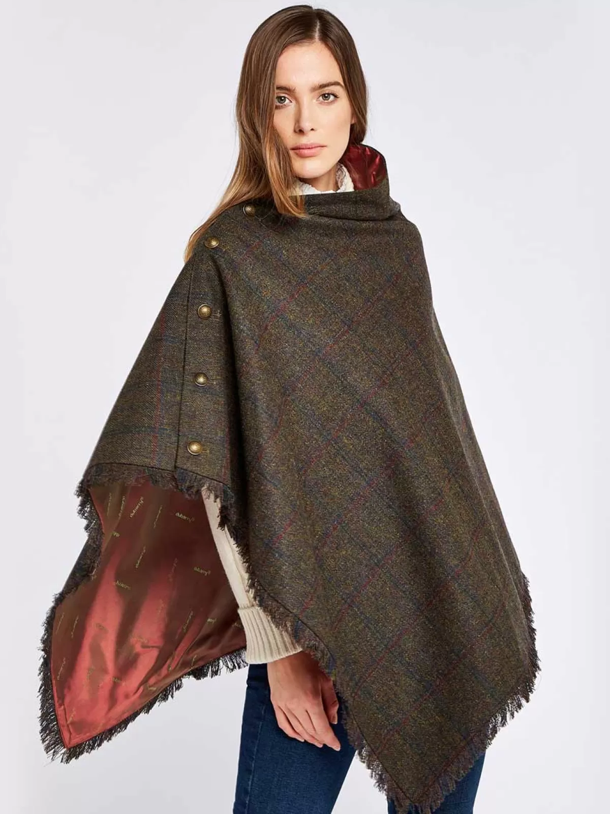 Sale Dubarry Hazelwood Ladies Tweed Poncho Hemlock