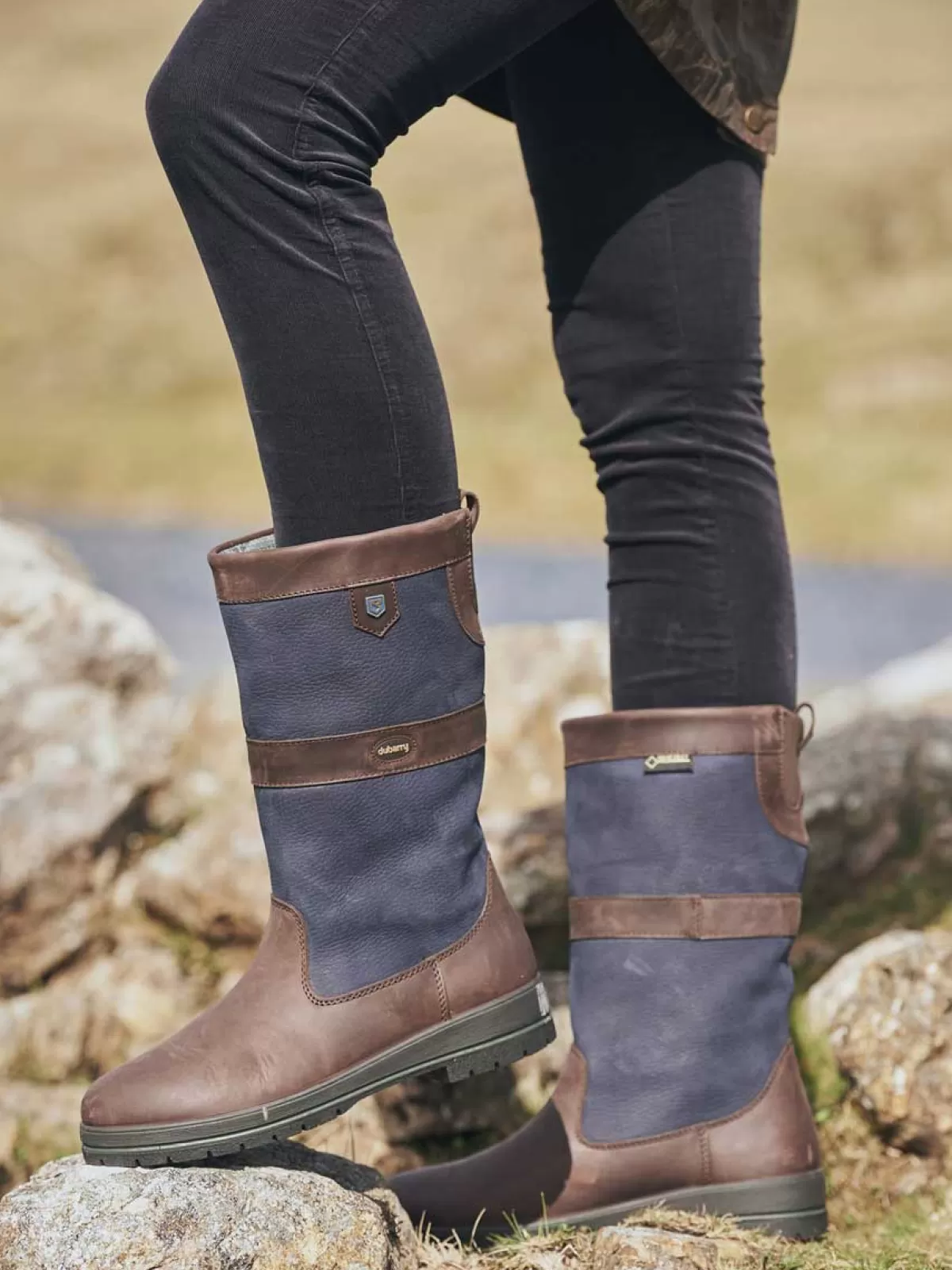 Shop Dubarry Kildare Country Boots Navy & Brown