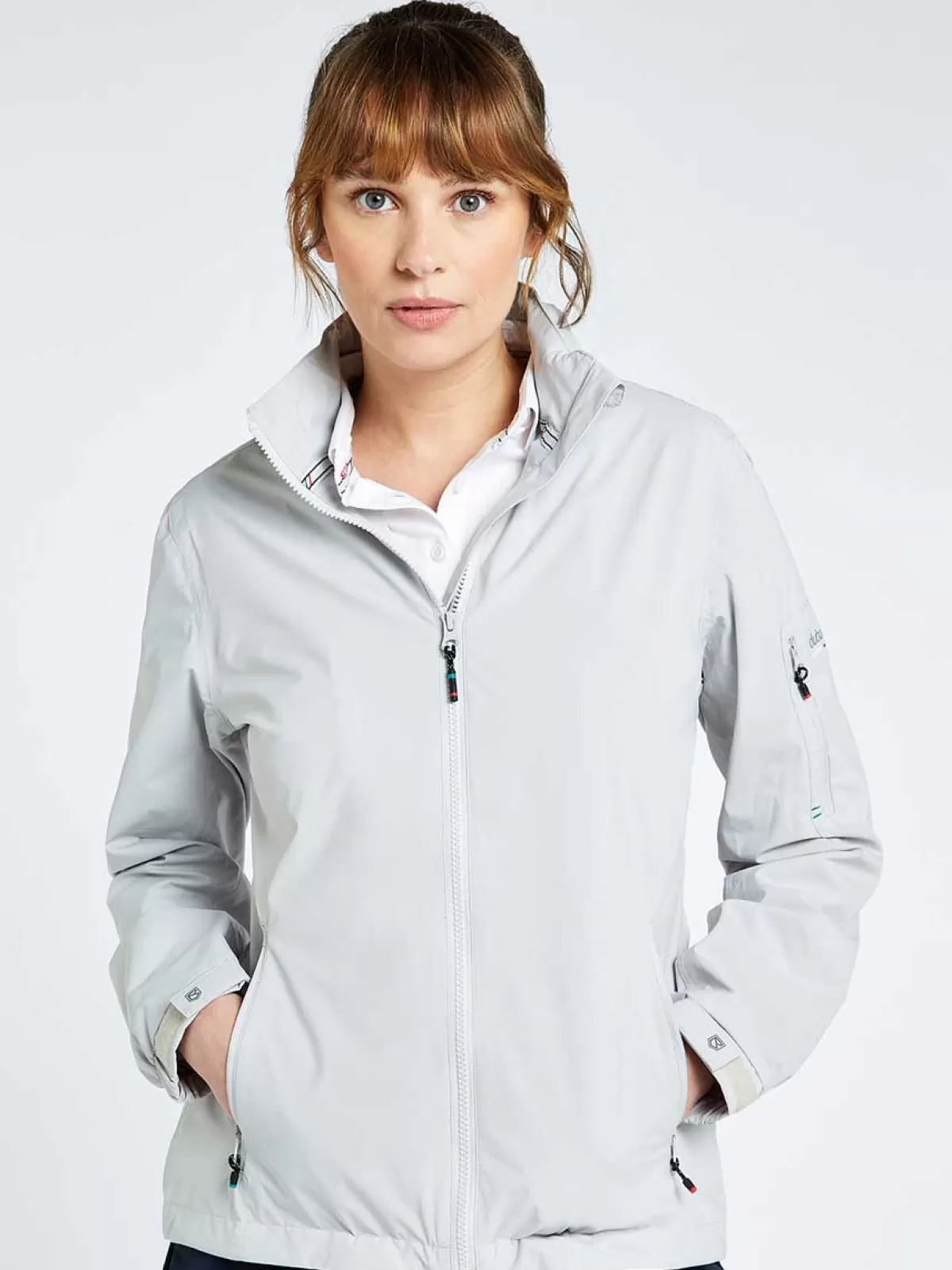 Clearance Dubarry Livorno Womens Fleece-Lined Crew Jacket Platinum