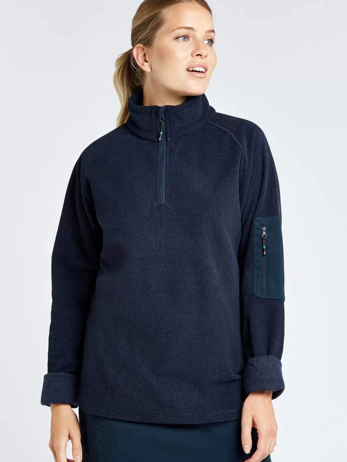 Store Dubarry Monaco Unisex Quarter-Zip Technical Fleece Navy