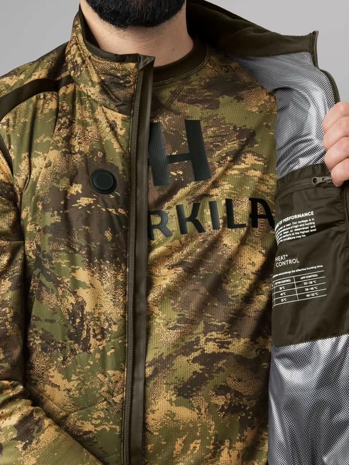 Hot Harkila Heat Control Camo Waistcoat - Mens Vest - Axis Msp Forest