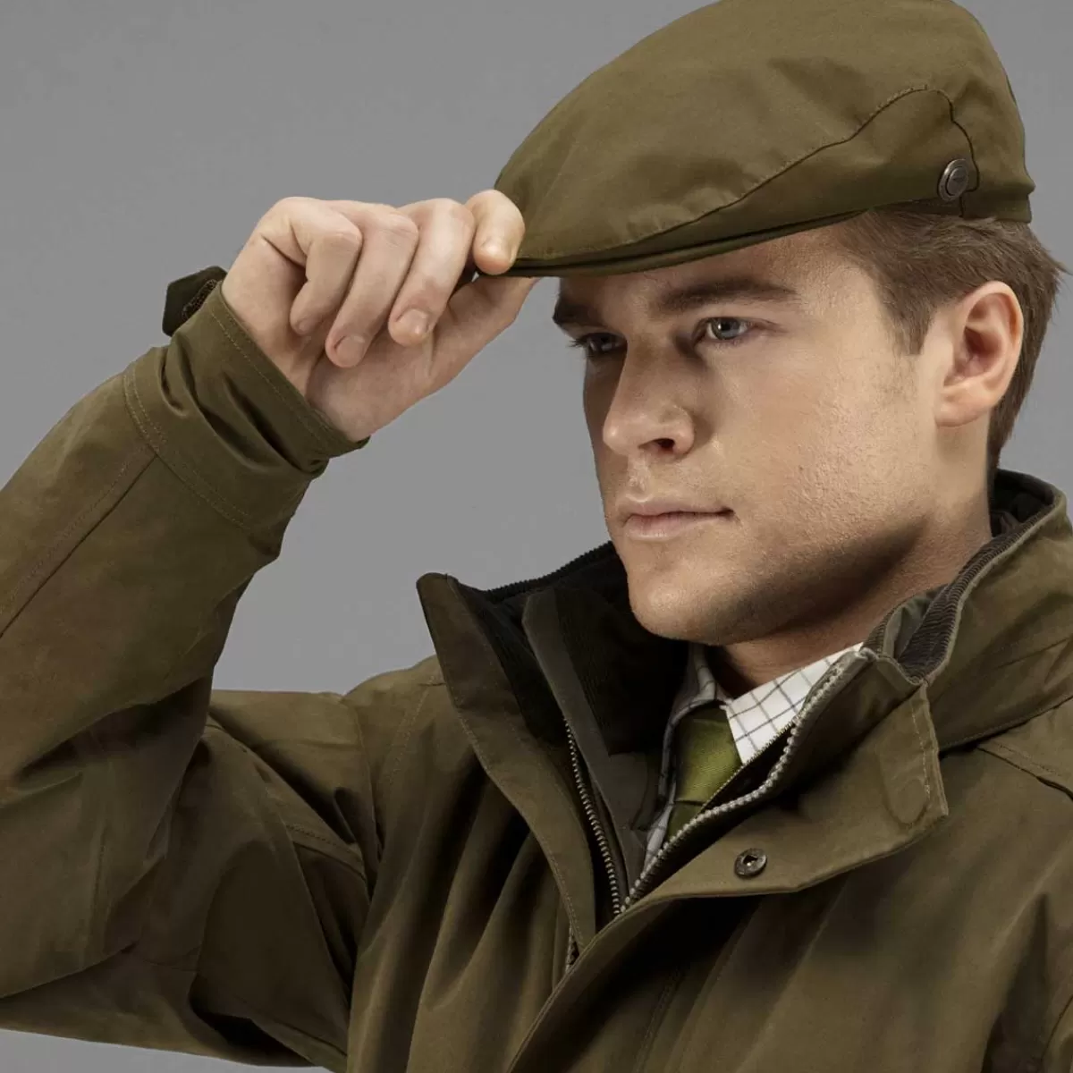 Outlet Harkila Retrieve Flat Cap - Warm Olive