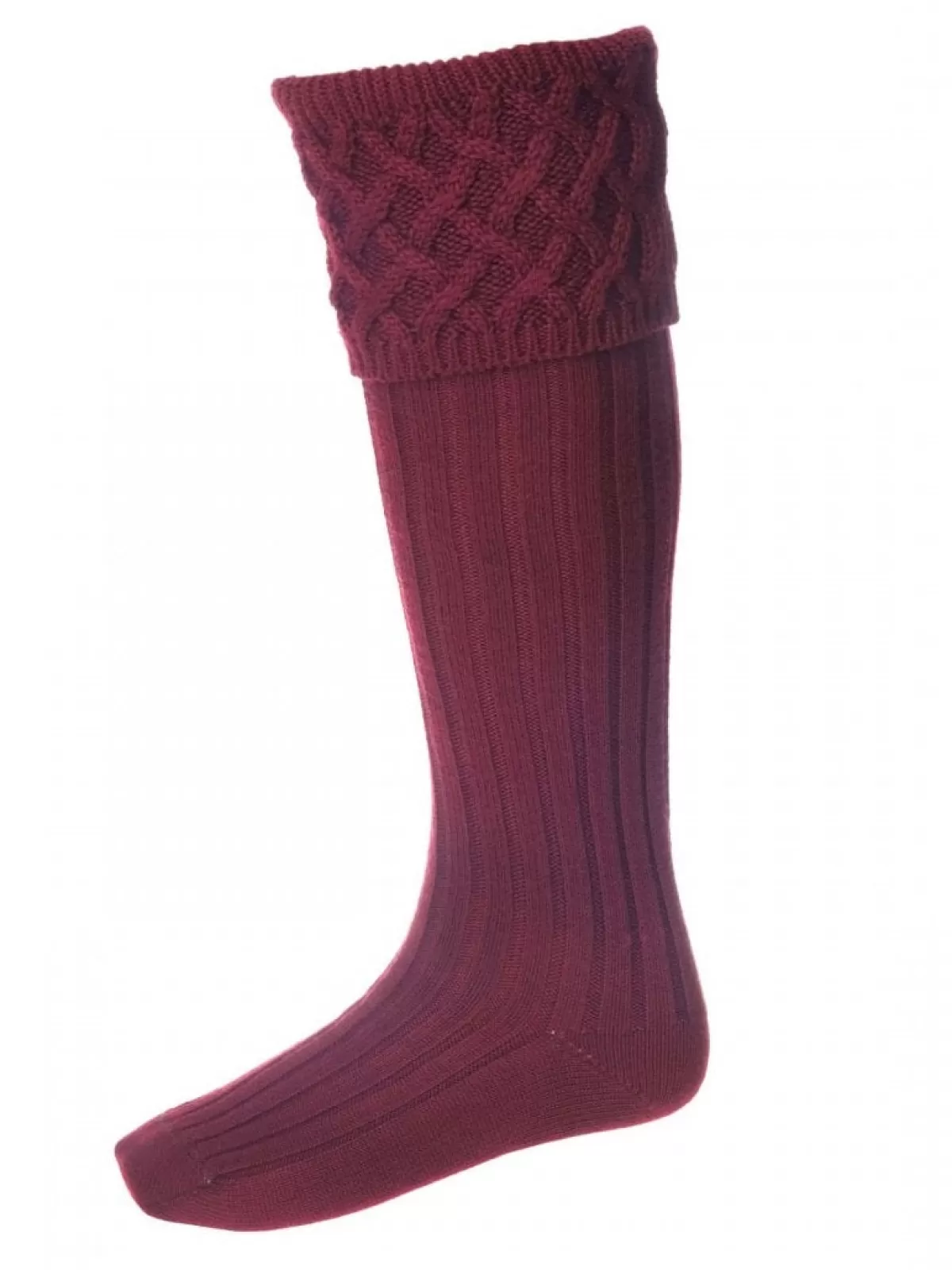 Cheap House Of Cheviot - Rannoch Shooting Socks Burgundy