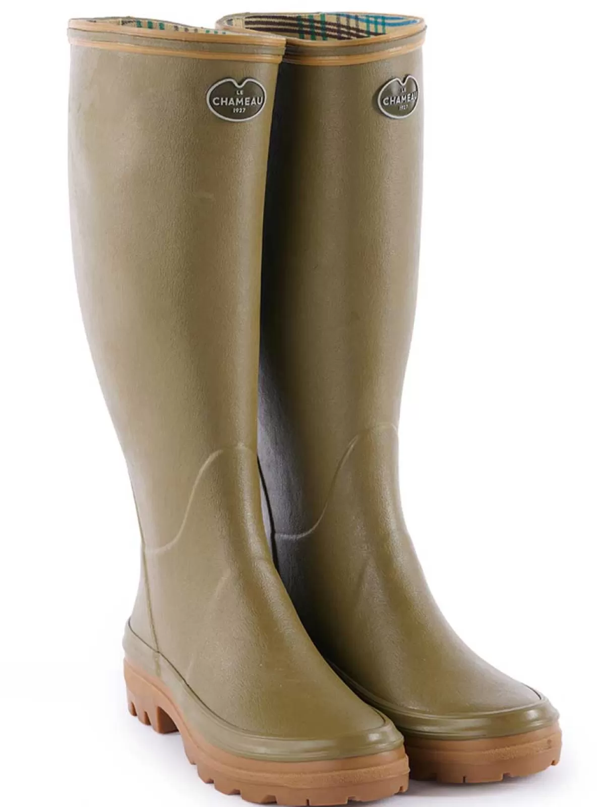 Clearance Le Chameau Giverny Wellington Boots - Ladies Jersey Lined Vert Vierzon