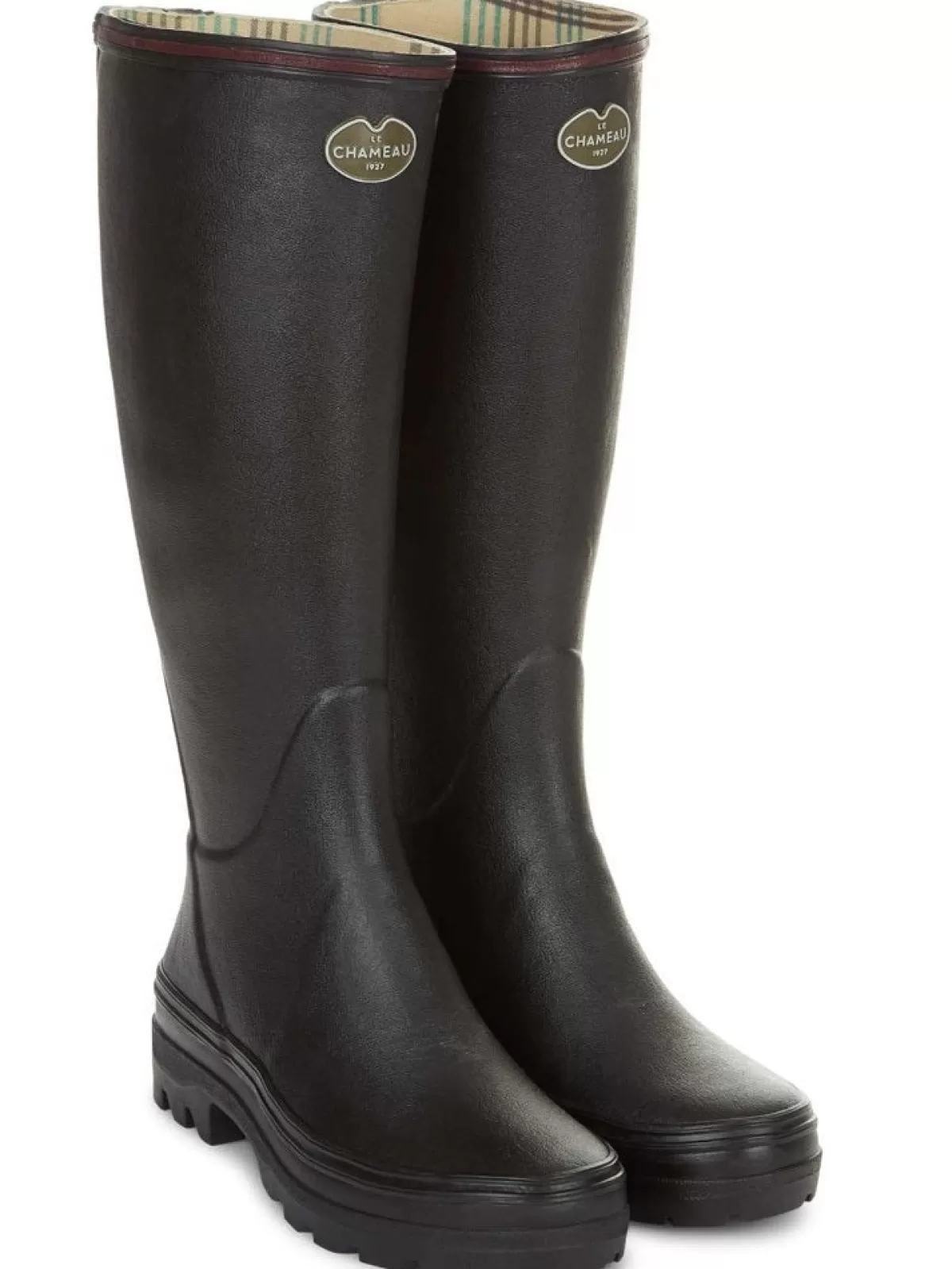 Cheap Le Chameau Giverny Wellington Boots - Ladies Jersey Lined Noir