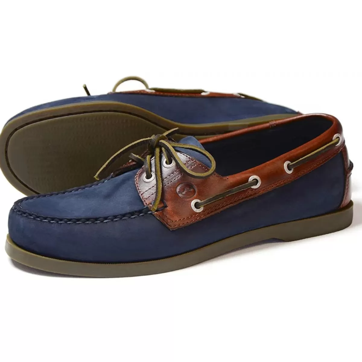 Clearance Orca Bay Ladies Oakland Leather Deck Shoes - Navy/Oak Orca Bay Ladies Oakland Leather Deck Shoes Navy/Oak