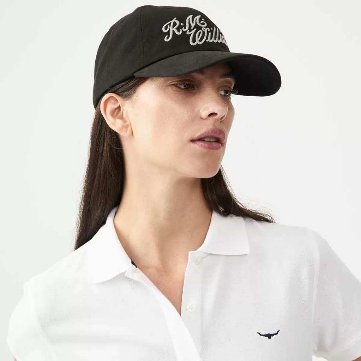 Clearance RM Williams Cap - Script Logo Black & Silver